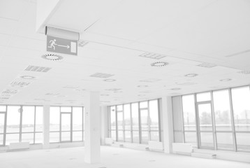 Interior of empty corridor in new office