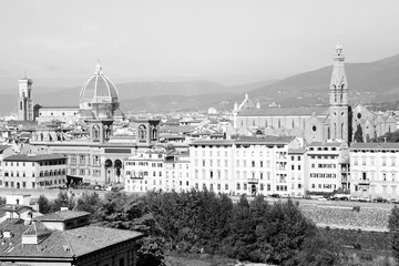 Florence. Black and white vintage style. 