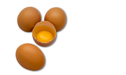 A top view of a hen's egg in a panel on a white background