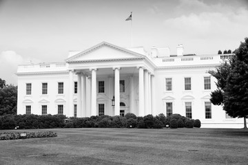 White House. Black and white vintage style.