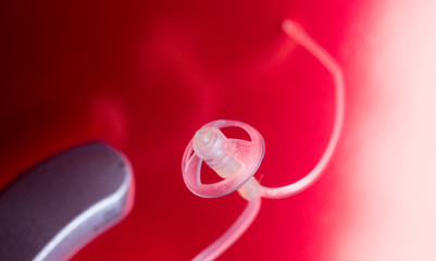 Hearing aid closeup isolated