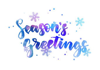 Season's greetings holiday lettering