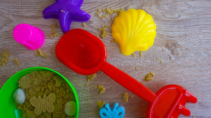  Sand play equipment for children.