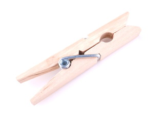 wooden clothespins on a white background