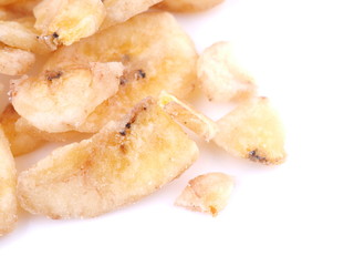 dry bananas on a white background