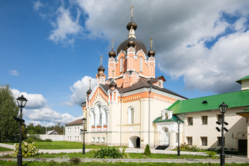 The Tikhvin Monastery Of The Dormition Of The Mother Of God. Russian Orthodox Bogorodichno-Uspenskij Church Founded In 1560 On Summer Day