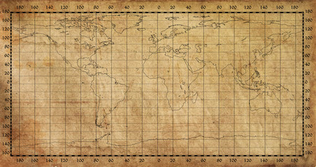 Fototapeta na wymiar old paper world map background