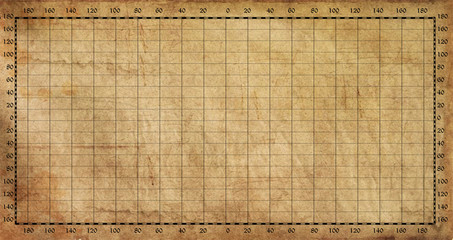  grid of parallels and meridians, old paper background - obrazy, fototapety, plakaty