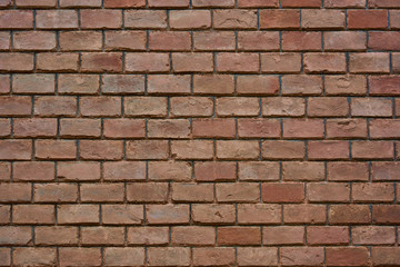 Red brick wall, оld brickwork. Texture of old ceramic brick. Texture, background.