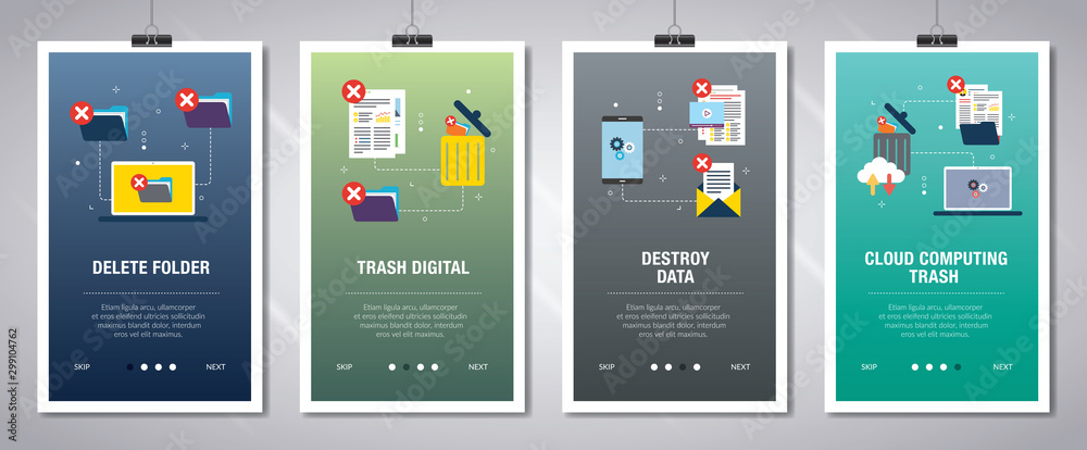 Wall mural delete folder, destroy data and trash digital.