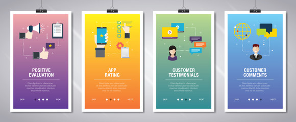 Positive evaluation, app rating and customer testimonials.