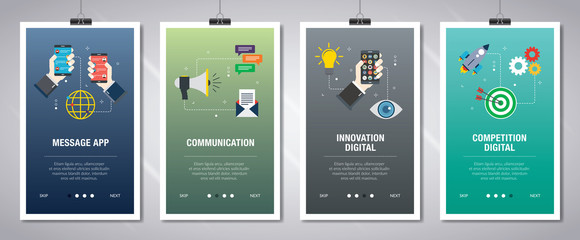 Message app, communication, innovation digital and competition digital.