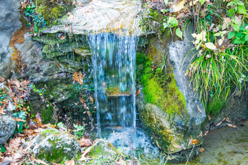 small waterfall in the garden