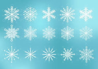 Cute snowflakes collection vector illustration