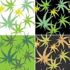 Modern marijuana, great design for any purposes. Abstract marijuana for wallpaper design. Summer seamless pattern design.