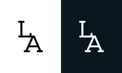 Minimalist line art letter LA logo. This logo icon incorporate with two letter in the creative way. - obrazy, fototapety, plakaty