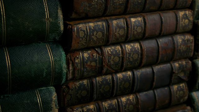 Passing Very Old Books In Library