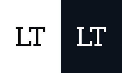 Minimalist line art letter LT logo. This logo icon incorporate with two letter in the creative way.