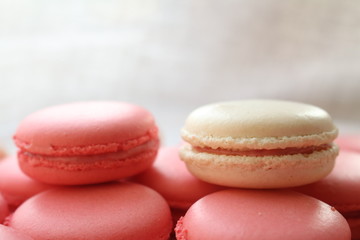 Colorful makarons. Pastel colors. Background