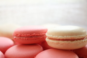 Colorful makarons. Pastel colors. Background