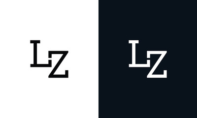 Minimalist line art letter LZ logo. This logo icon incorporate with two letter in the creative way. - obrazy, fototapety, plakaty