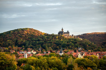 Fototapeta na wymiar Panorama vom Schloss Wernigerode zur Jahreszeit Herbst