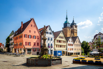 Marktplatz von Markgröningen, Baden-Württemberg, Deutschland 