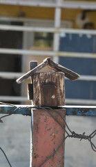 handmade old wooden toy house
