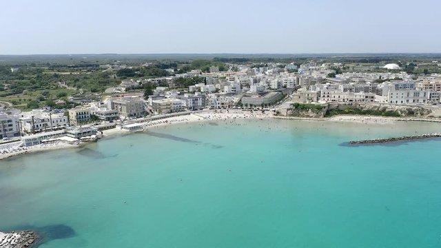 Aerial shot of the city of Otranto, Italy
