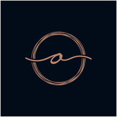 Simple Elegant Letter O With Circle handwriting Logo Sign Symbol Icon