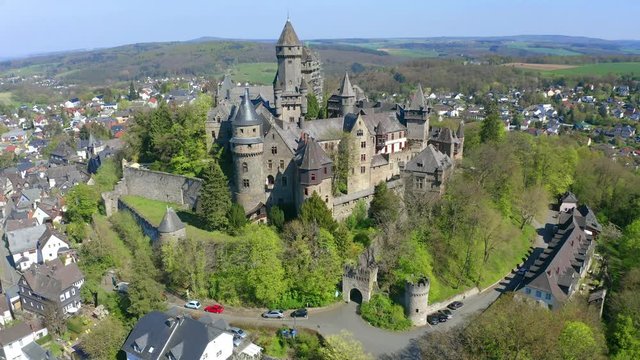 Aerial view of Schloss Braunfels, Germany