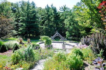 Wood trellis at Humber Arboretum, Ontario, Canada