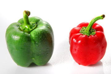 green & red bell pepper