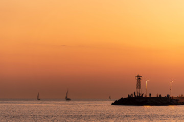 sunset at sea