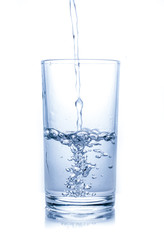 Glass of water isolated on white background.