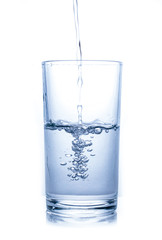 Glass of water isolated on white background.