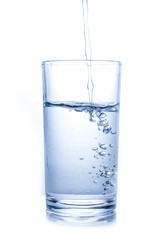 Glass of water isolated on white background.