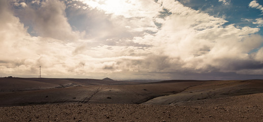 Road to nowhere... arrid landscape of Agafay desert in Morocco