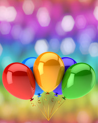 Balloons party five happy birthday celebrate anniversary invitation