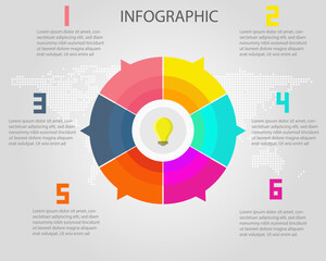 INFOGRAPHICS 6 steps, options or timeline for your business design. 