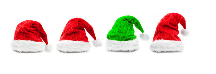 Red santa hat isolated on white background