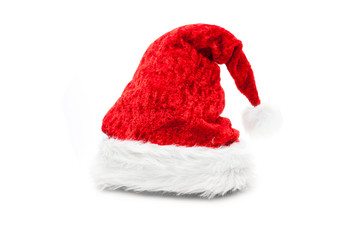 Obraz na płótnie Canvas Red santa hat isolated on white background