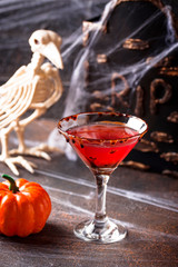Halloweens drink red martini cocktail