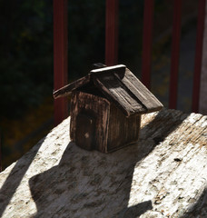 handmade old wooden toy house