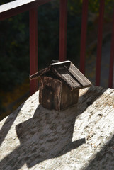 handmade old wooden toy house