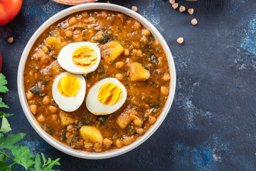 Chickpea stew with cod. Potaje de Vigilia