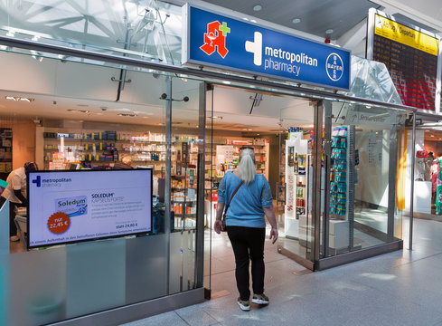 Metropolitan pharmacy in Berlin Tegel airport, Germany.