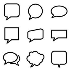 Set of Chat Speech Bubble icon. symbol of comment or message with trendy flat line style icon for web site design, logo, app, UI isolated on white background. vector illustration eps 10