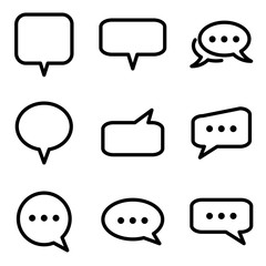 Set of Chat Speech Bubble icon. symbol of comment or message with trendy flat line style icon for web site design, logo, app, UI isolated on white background. vector illustration eps 10