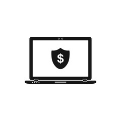 Online Financial Security Icon. Flat style vector EPS.